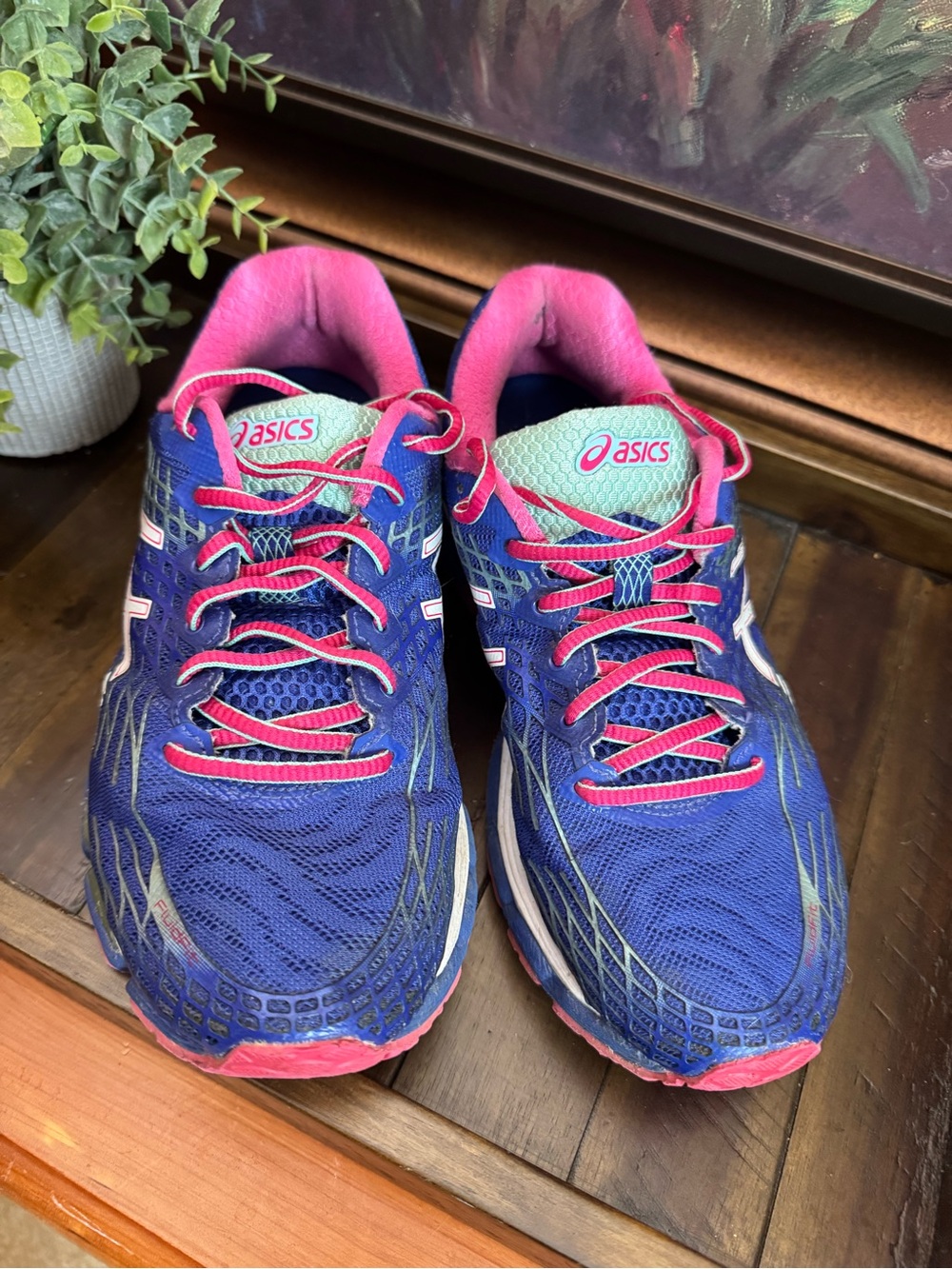 ASICS Blue and Pink Gel Nimbus Women's Running Sneakers